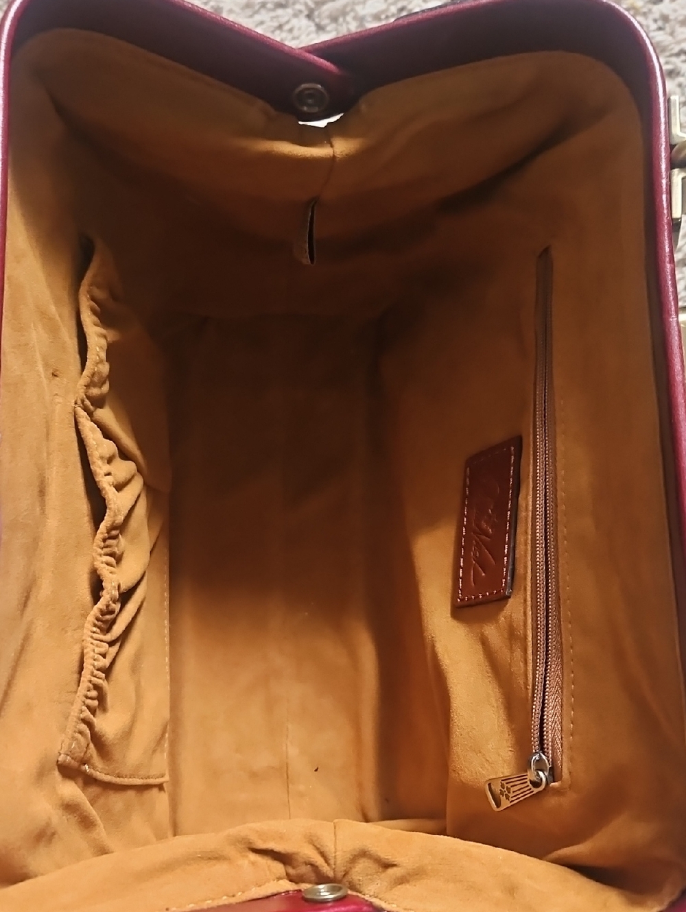 New Patricia Nash Gracchi Satchel Leather Handbag Purse Multi-Ox Blood - Picture 4 of 5